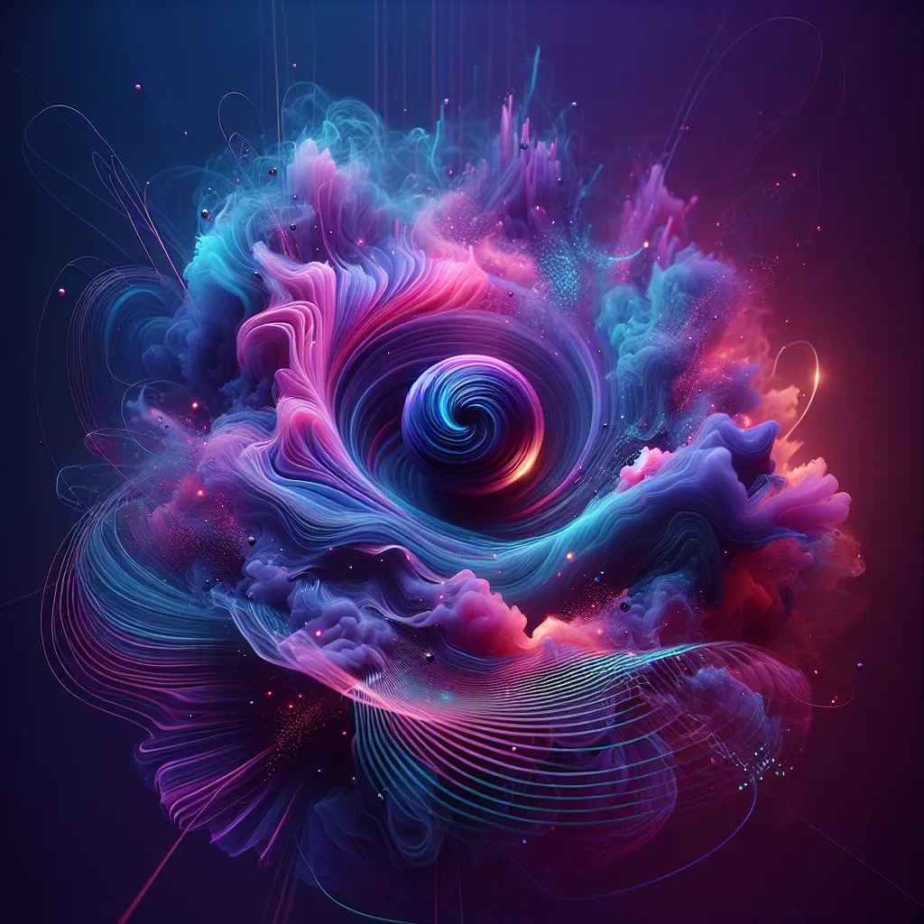 Purple and pink cloud swirling around a glowing central vortex